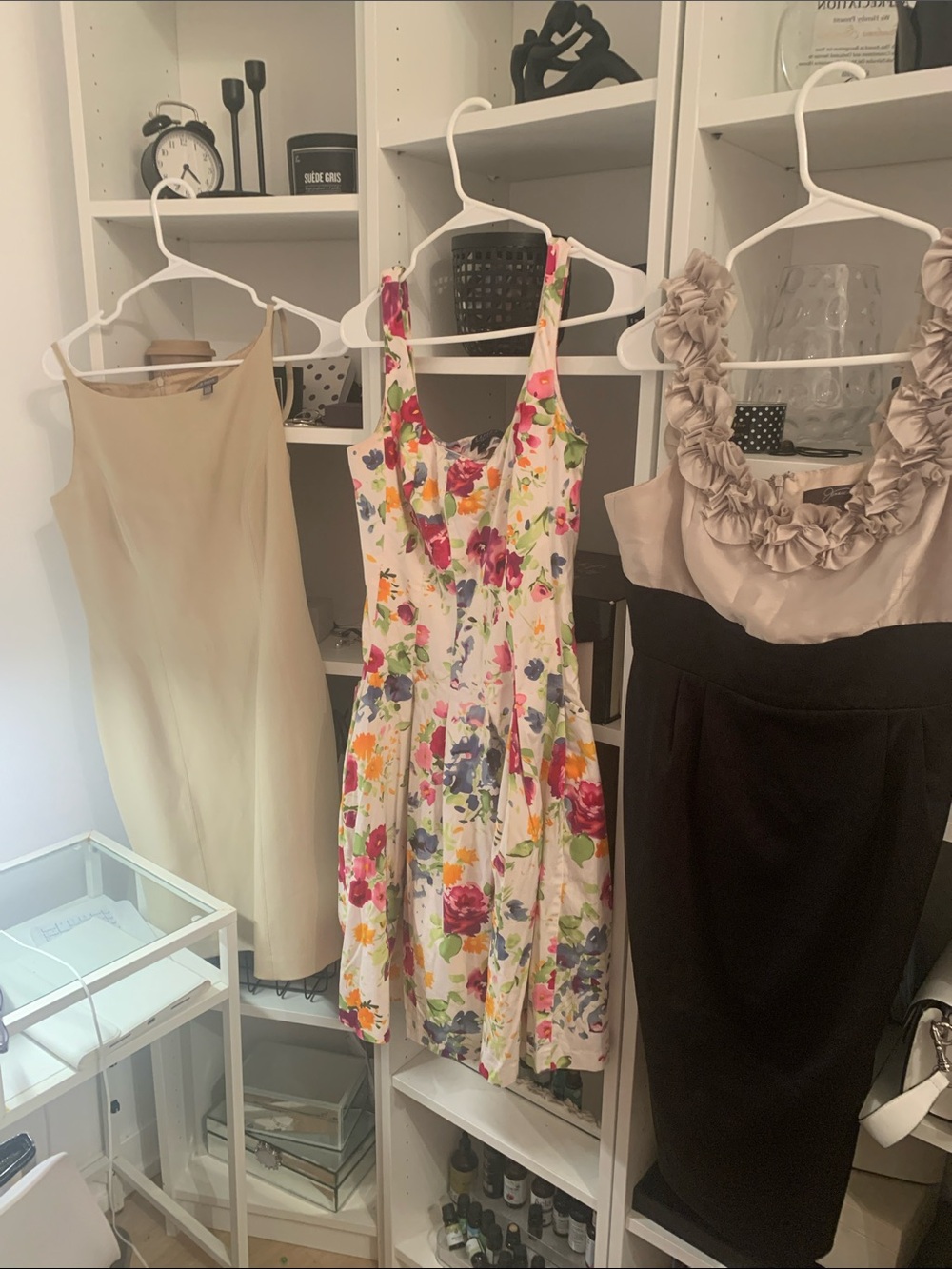 Floral Sleeveless Fit-and-Flare Dress - White with Multicolor Floral Print